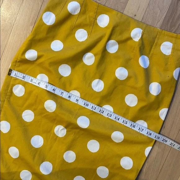 Boden Chatterly Yellow Polka Dot Pencil Skirt US 8 - Picture 3 of 7